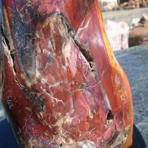 北海道産 錦紅石 庭石 鑑賞石 原石 パワーストーン 宝石 置物 オブジェ