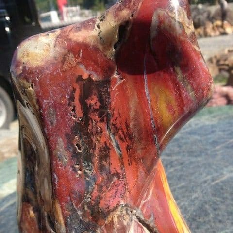 北海道産 錦紅石 庭石 鑑賞石 原石 パワーストーン 宝石 置物 オブジェ