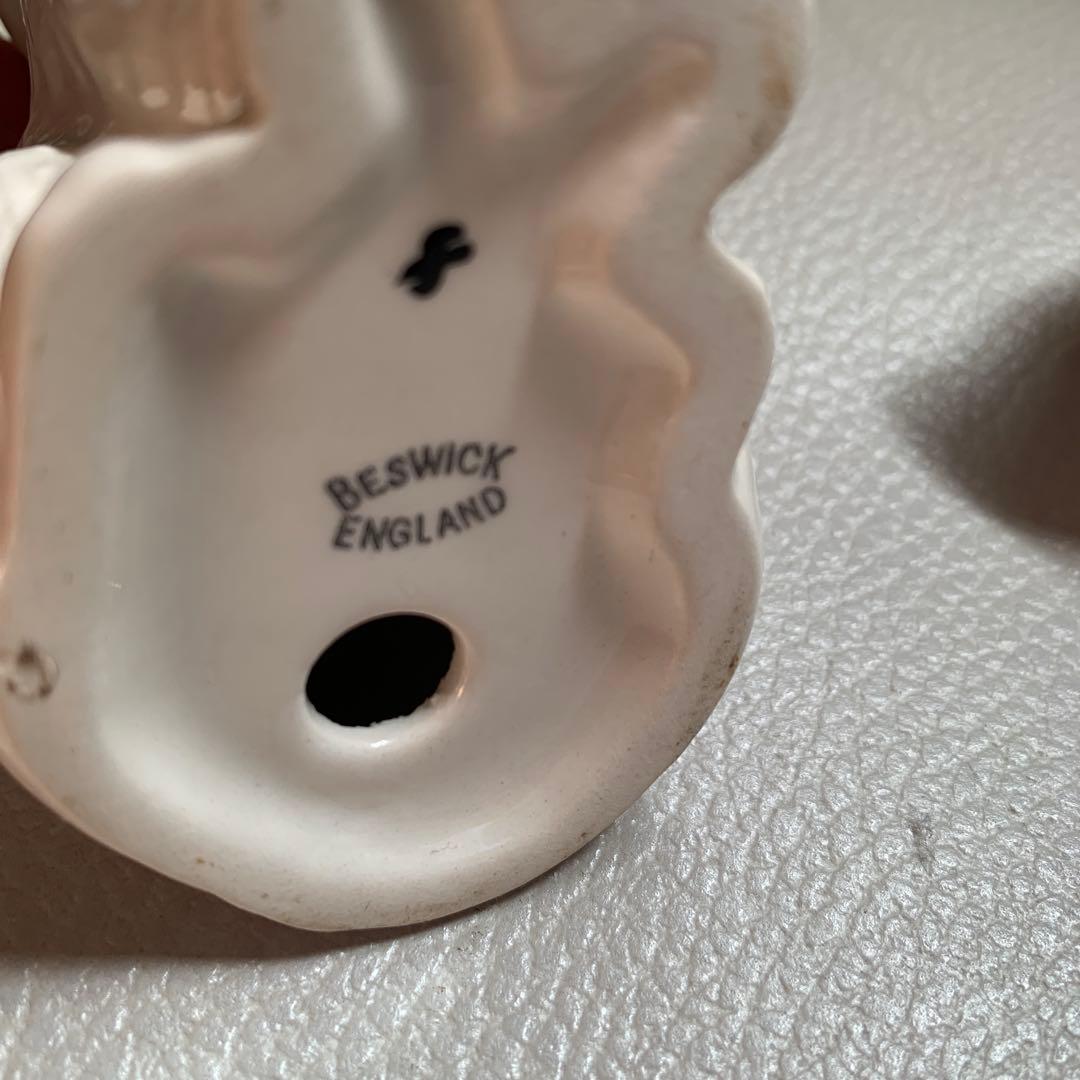 BESWICK ENGLAND白猫親子陶器置物 セット