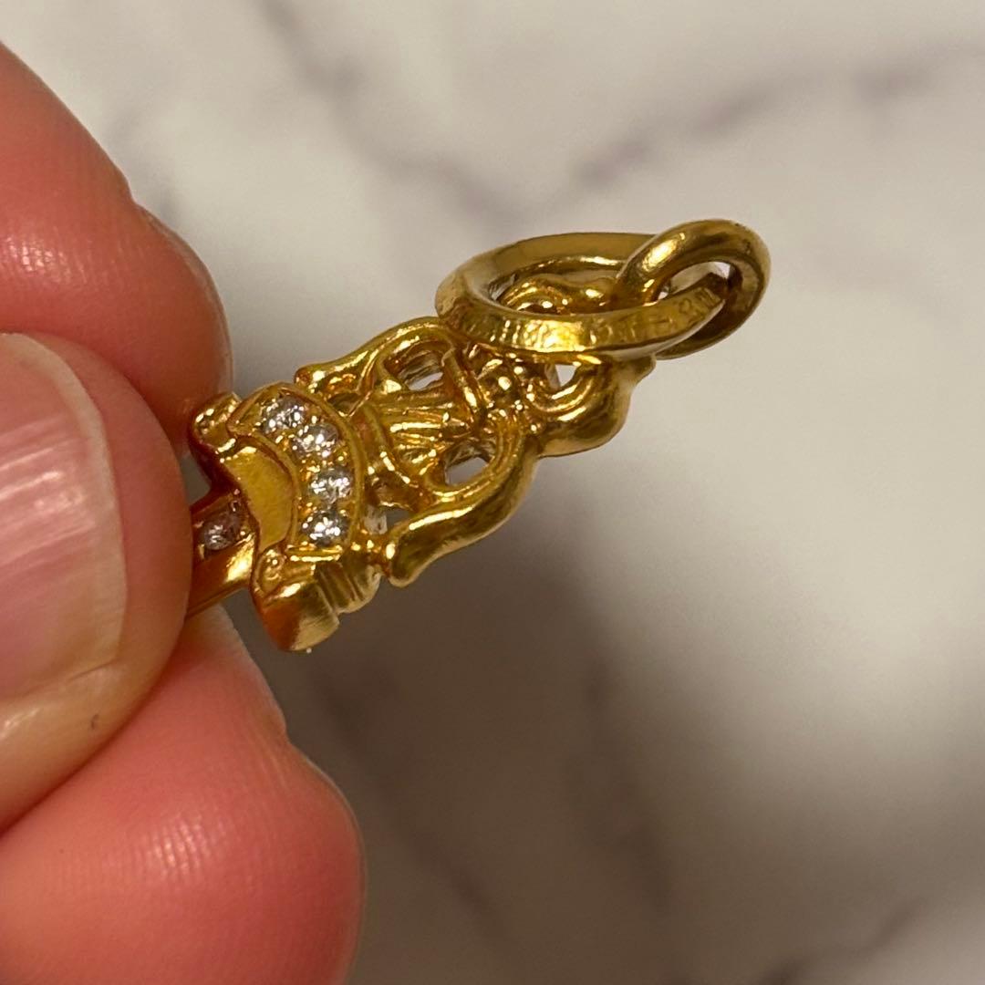 クロムハーツ　22k ダガーチャーム　パヴェダイヤ