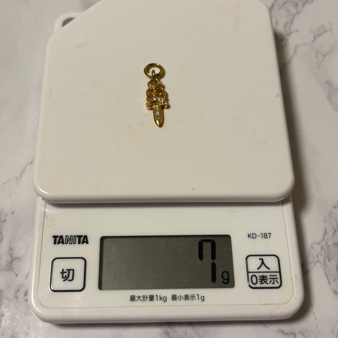 クロムハーツ　22k ダガーチャーム　パヴェダイヤ
