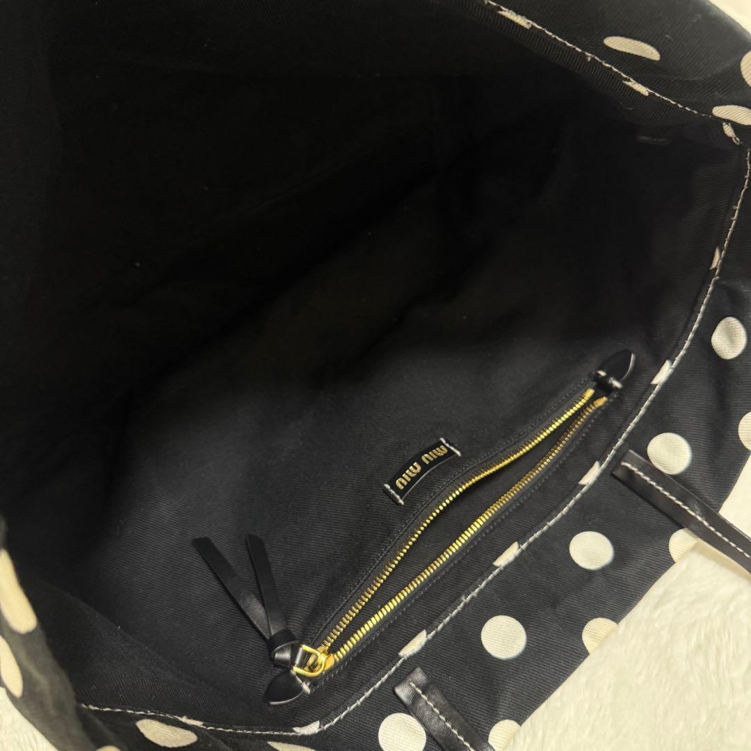 miu miu ドット柄 キャンパス トートバッグ
