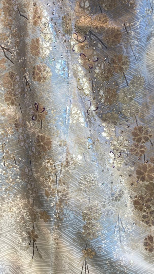 ＊新品＊【豪華振袖】水色金彩 さくら花柄文様 桂由美柄　振袖　成人式 手縫い