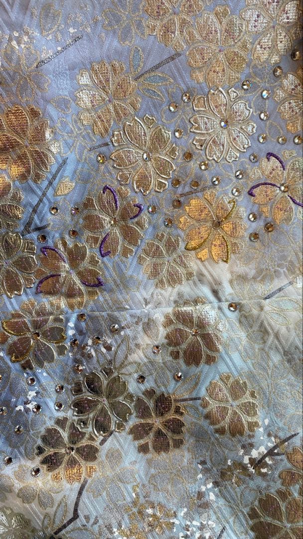 ＊新品＊【豪華振袖】水色金彩 さくら花柄文様 桂由美柄　振袖　成人式 手縫い