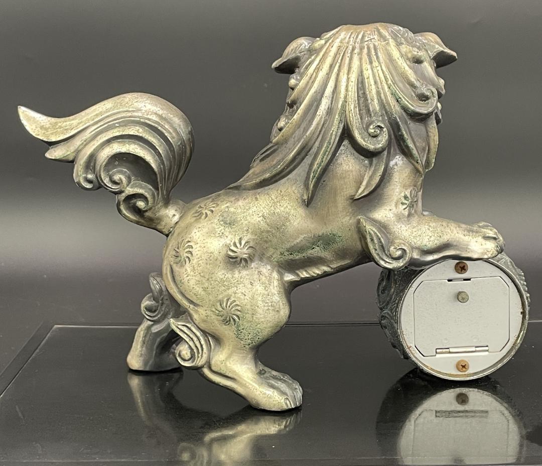 未使用長期保管品 動作品 シチズン ジュエルトロン 美術時計 唐獅子R8SC41