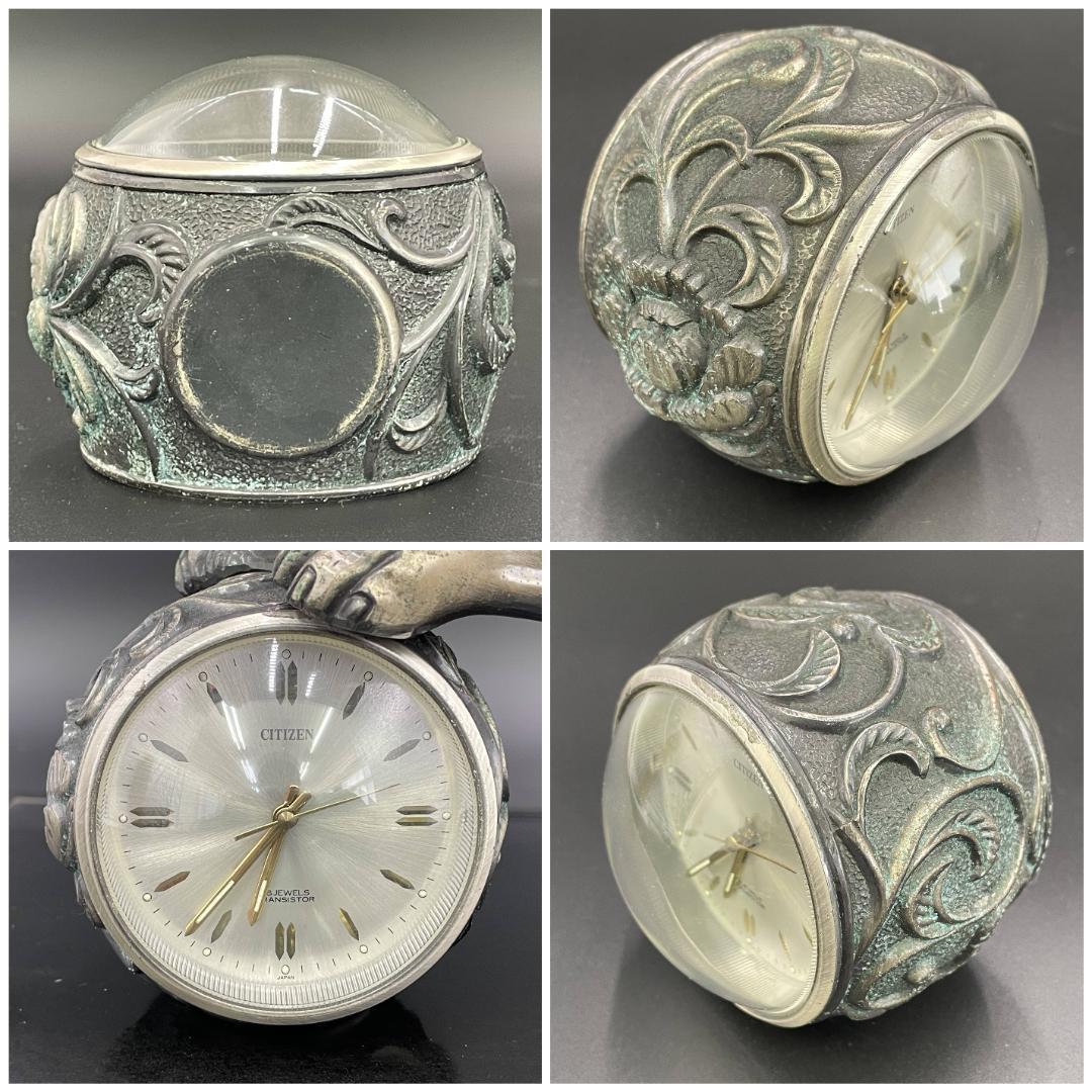 未使用長期保管品 動作品 シチズン ジュエルトロン 美術時計 唐獅子R8SC41