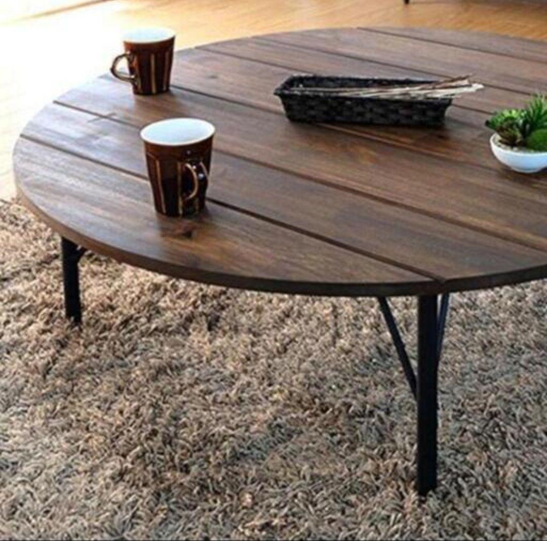 ISSEIKI ちゃぶ台 座卓 卓袱台 丸テーブル 木製 ブルックリンスタイル