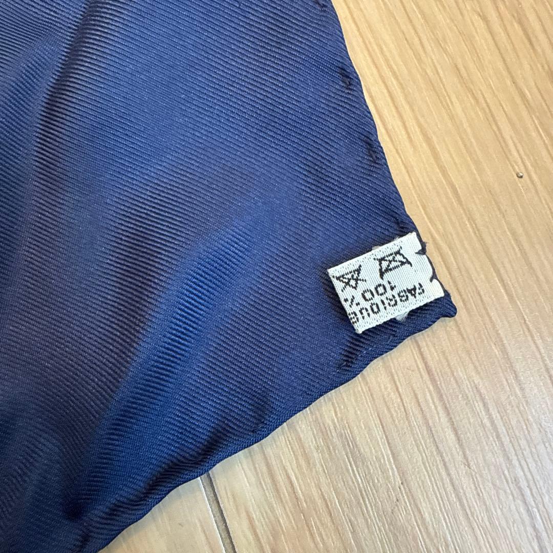 HERMES スプリングス シルクスカーフ ネイビー