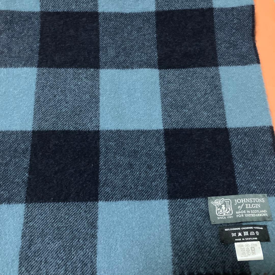 JOHNSTONS of ELGIN カシミヤマフラー チェック柄