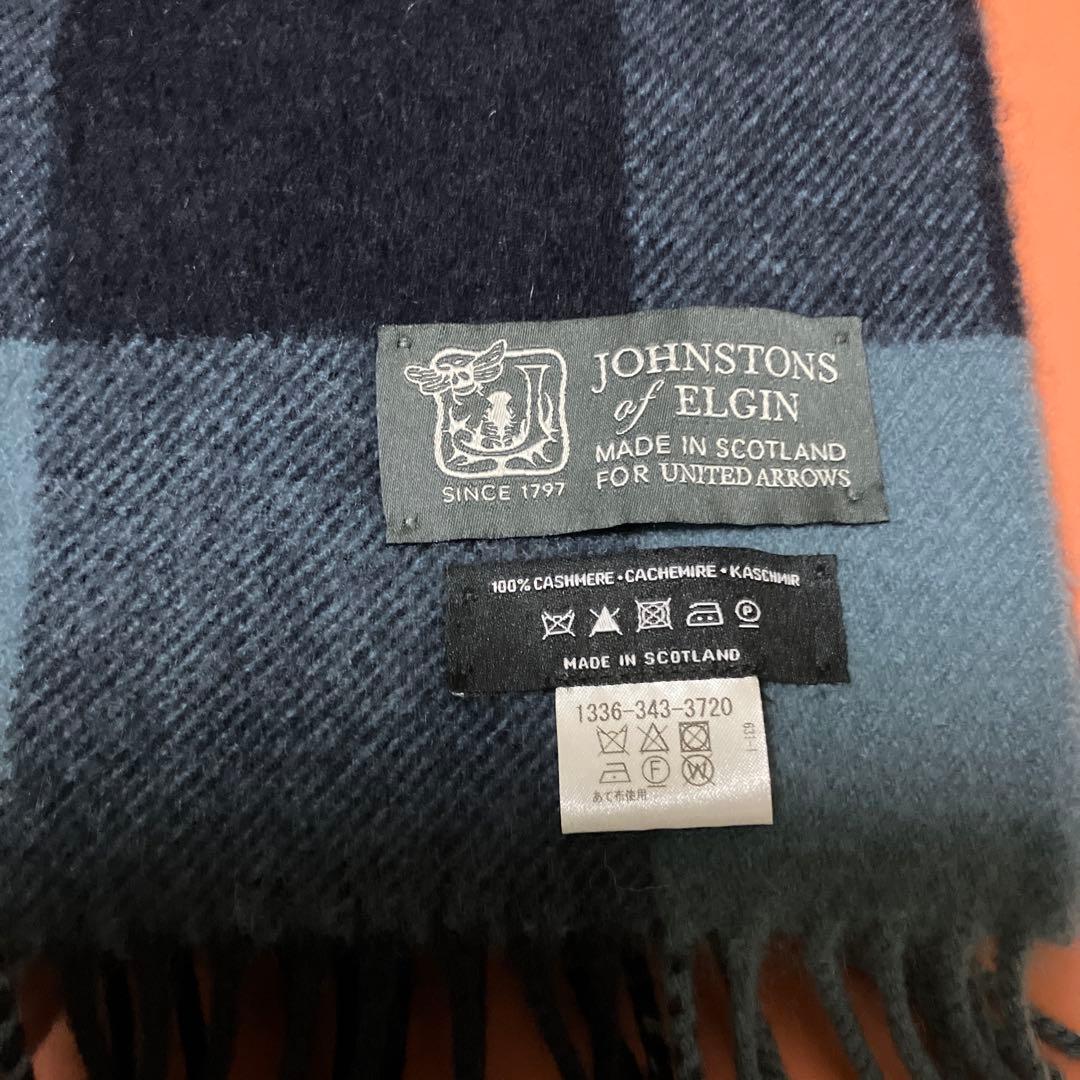 JOHNSTONS of ELGIN カシミヤマフラー チェック柄