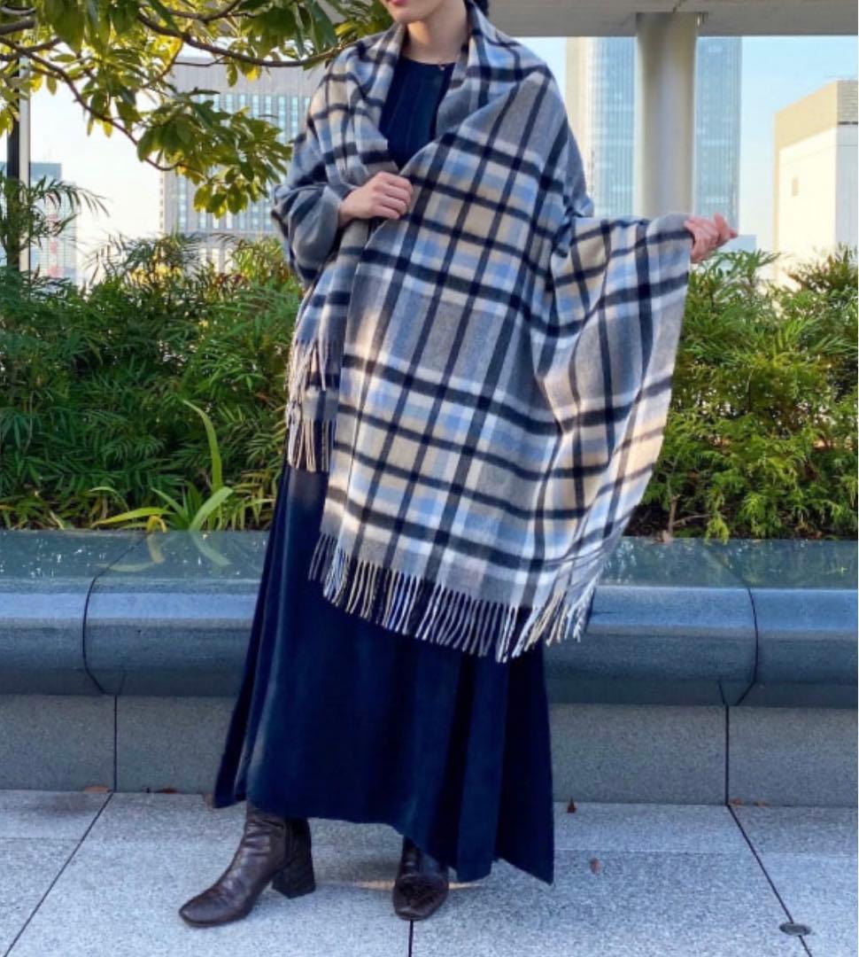 【美品】Joshua Ellisジョシュアエリス　カシミア大判ストール