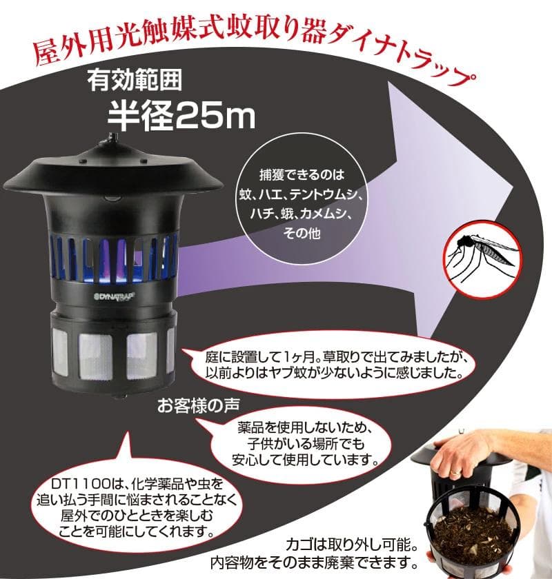 害虫駆除 捕虫機 ダイナトラップ DT1100 屋外用 蚊取り器 【新品未使用】