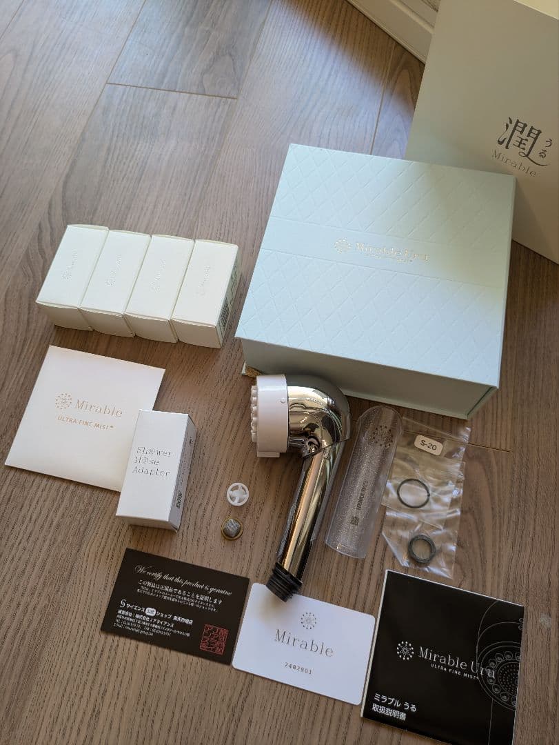 （美品）Mirable潤うる シャワーヘッド　トルネードスティック4本付き