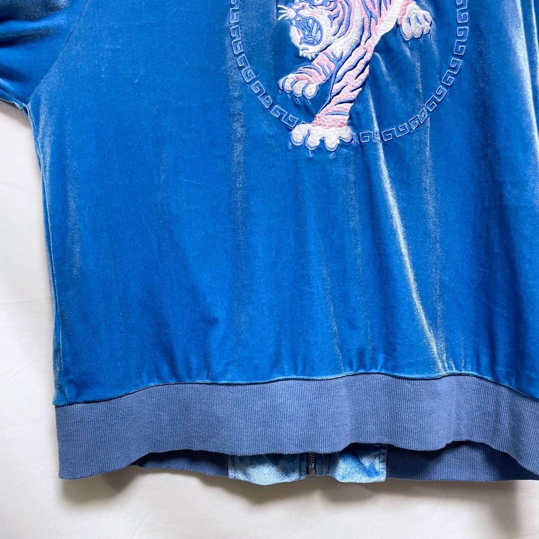 【LISTEN FLAVOR】ベロアトラックジャケット タイガー チャイナ 刺繍