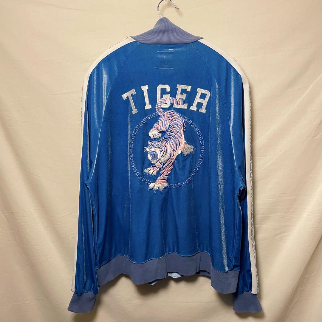 【LISTEN FLAVOR】ベロアトラックジャケット タイガー チャイナ 刺繍