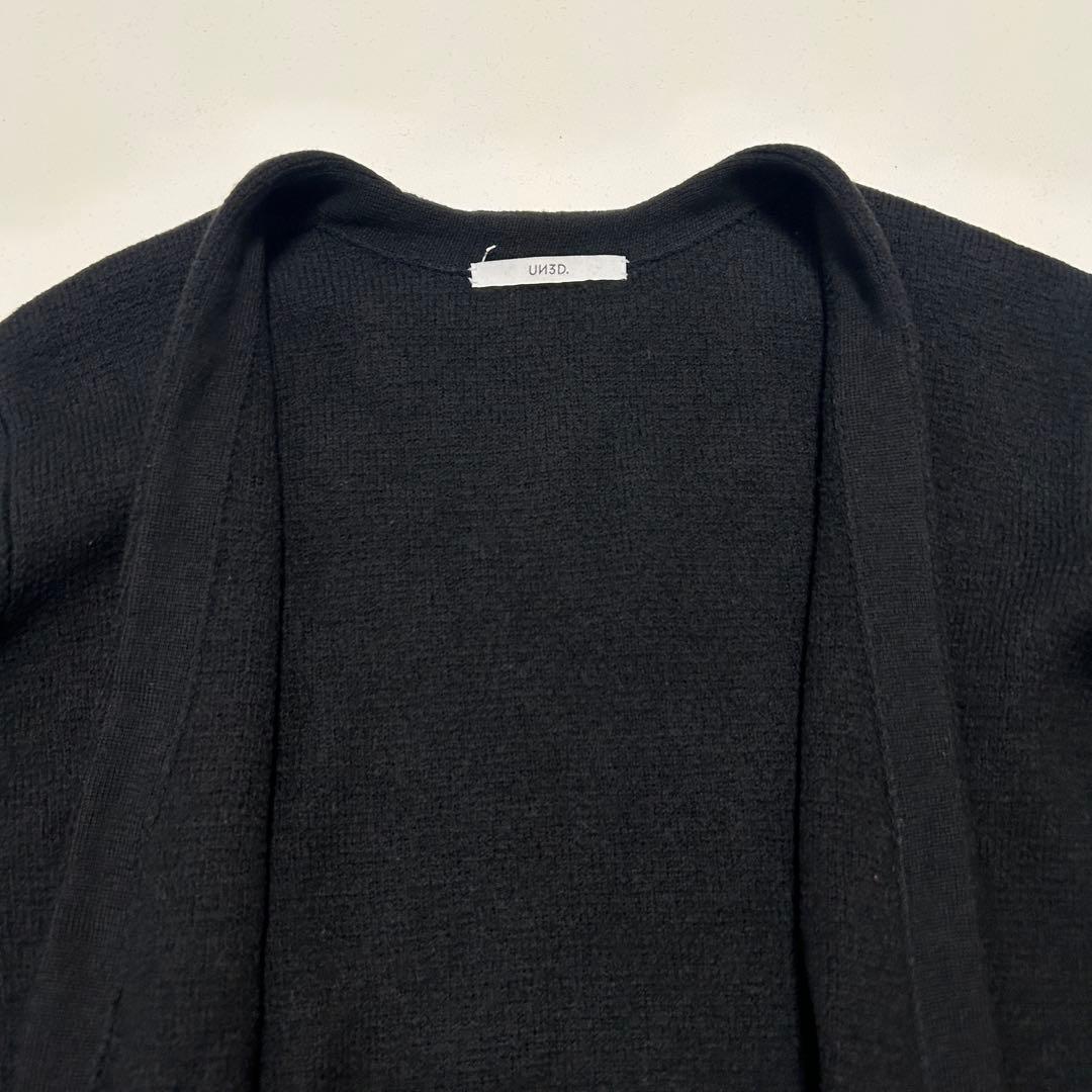 美品✨UN3D. ウールロングカーディガン ラクーンファースリーブ 黒 38