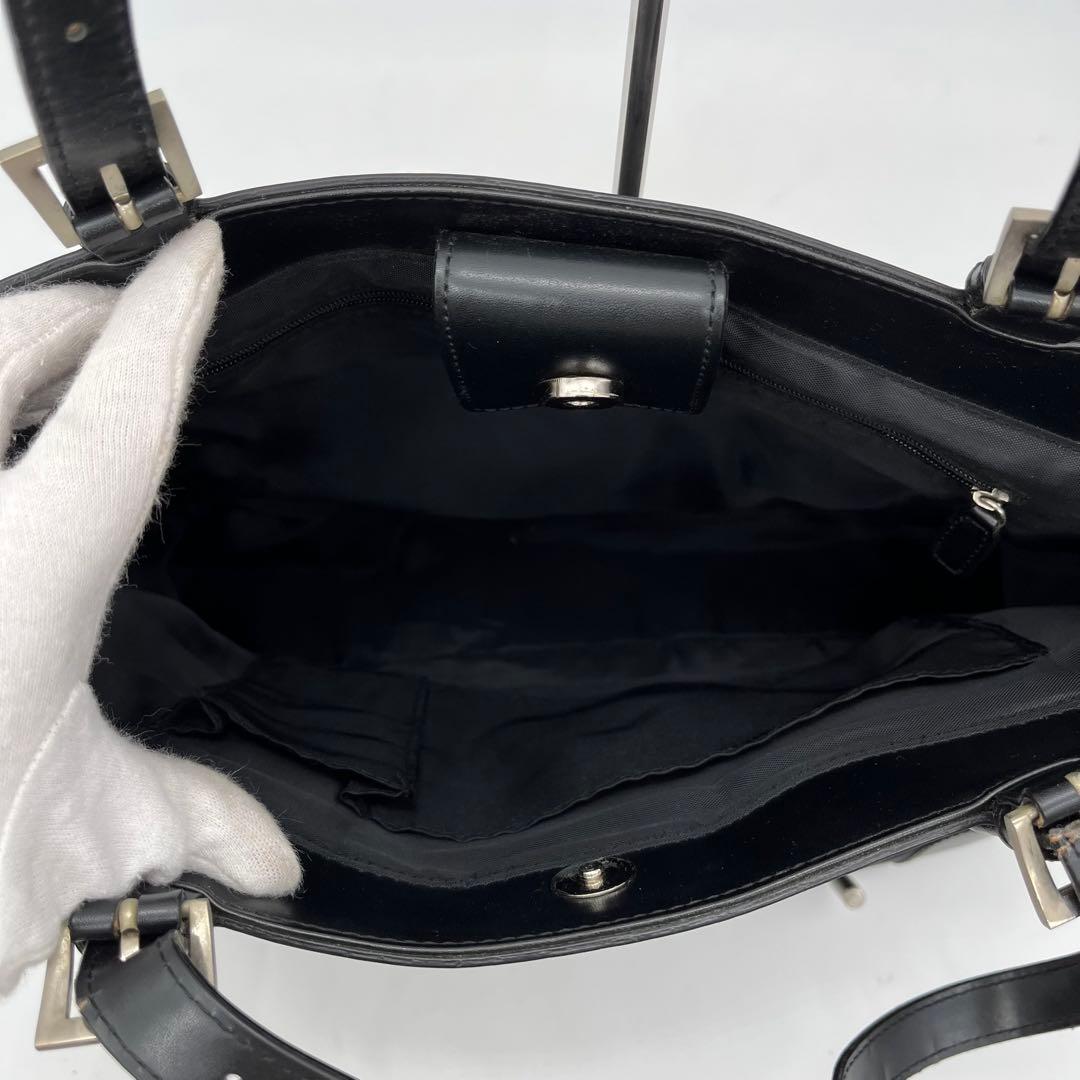 バレンシアガ トートバッグ 肩掛け BB柄 ロゴ金具 ブラック A4収納可能