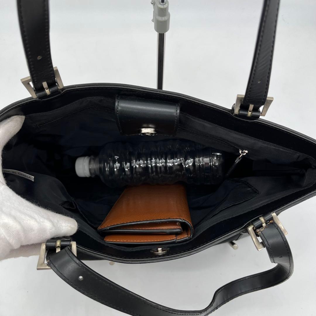 バレンシアガ トートバッグ 肩掛け BB柄 ロゴ金具 ブラック A4収納可能