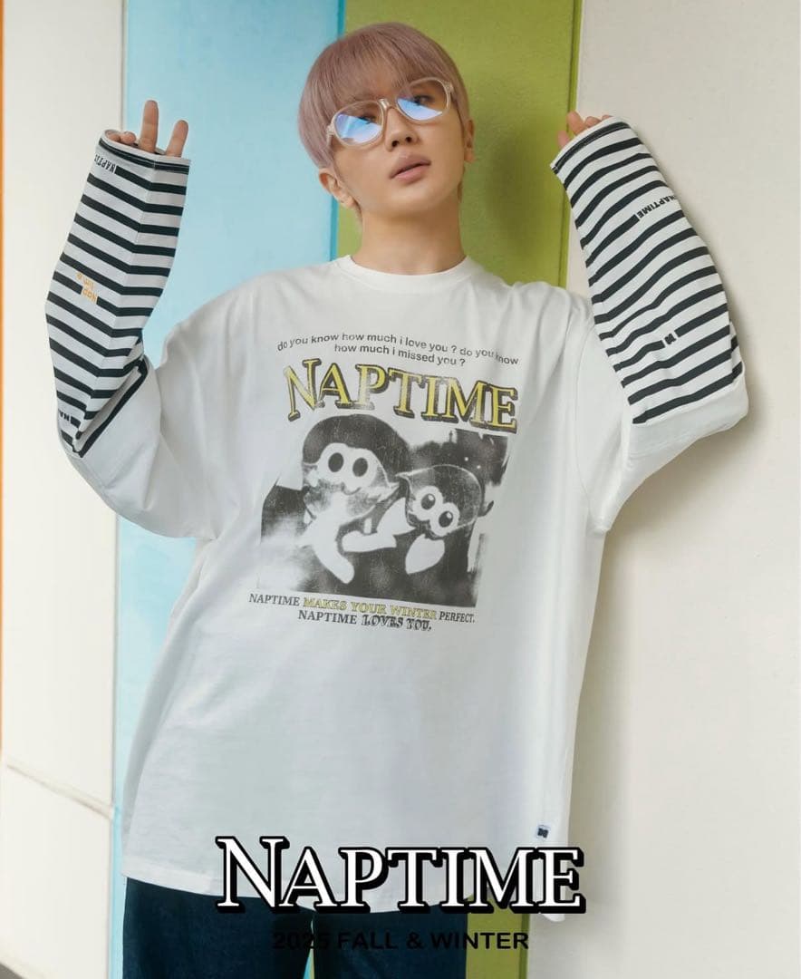 【新品】Nissy naptime2025FWロングT(ホワイト、S)