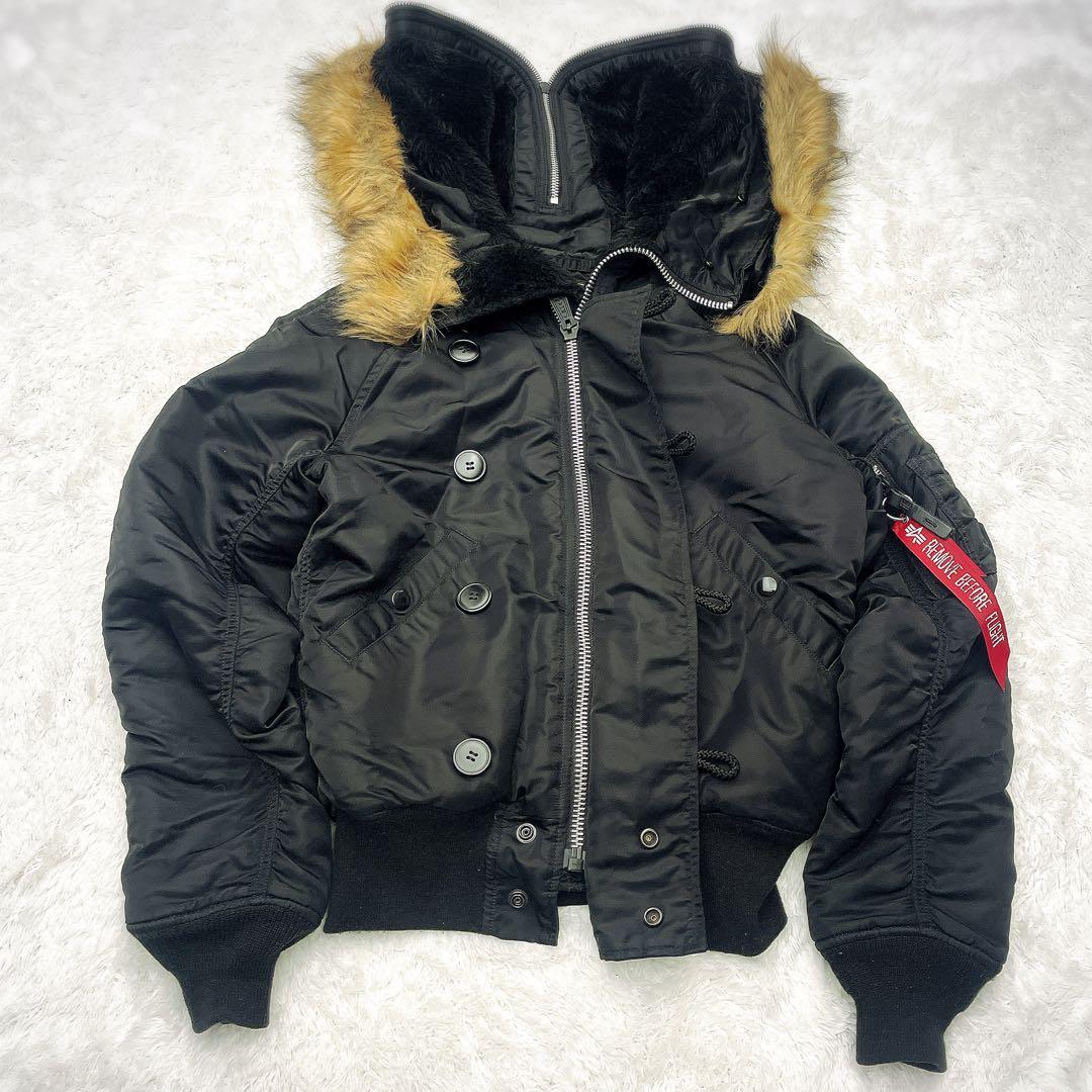 希少サイズ ALPHA アルファ N-2B フライトジャケット XS 黒 短丈