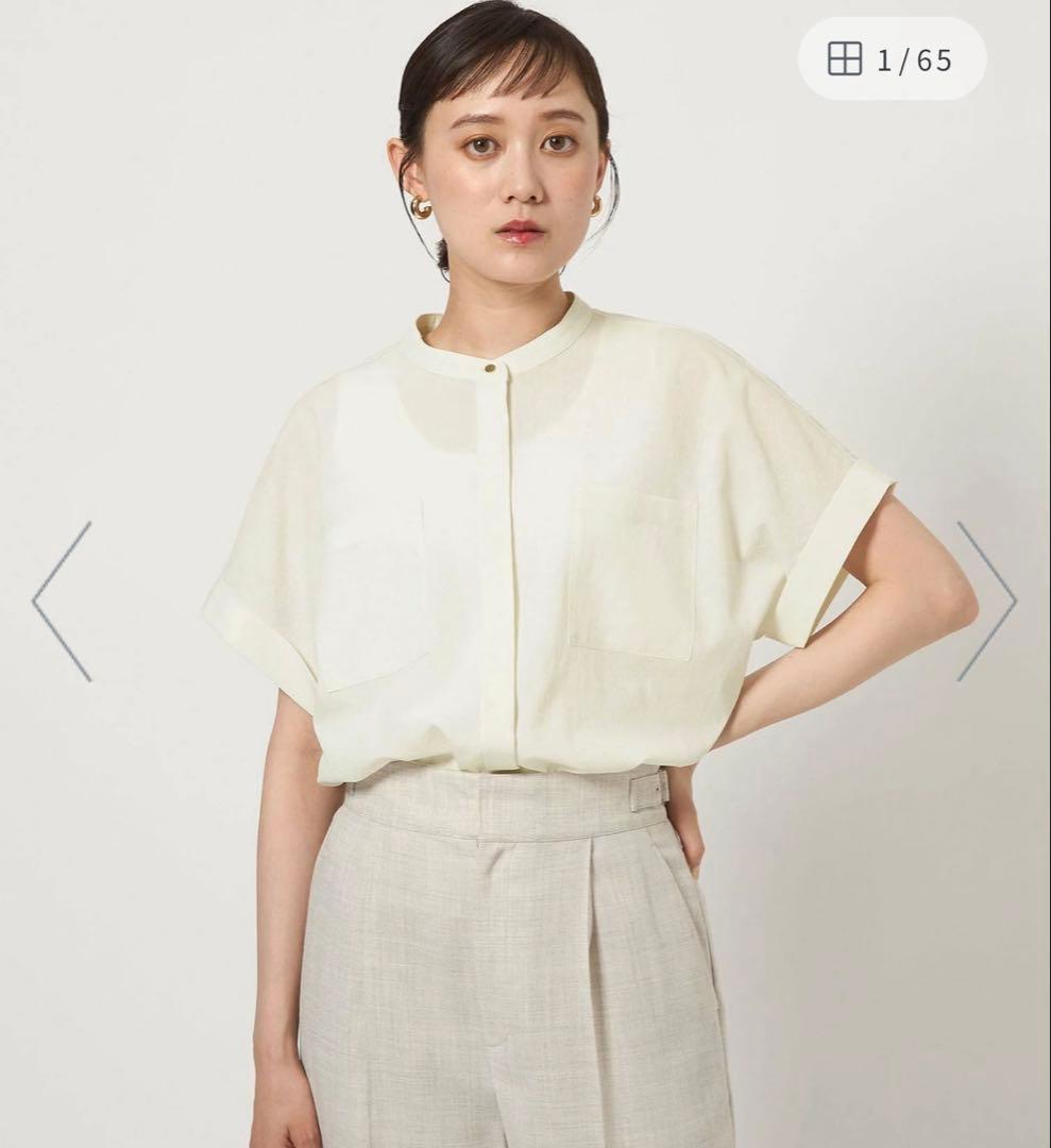 試着のみ！ポケット ショートスリーブ シャツ -マシンウォッシャブル　ホワイト