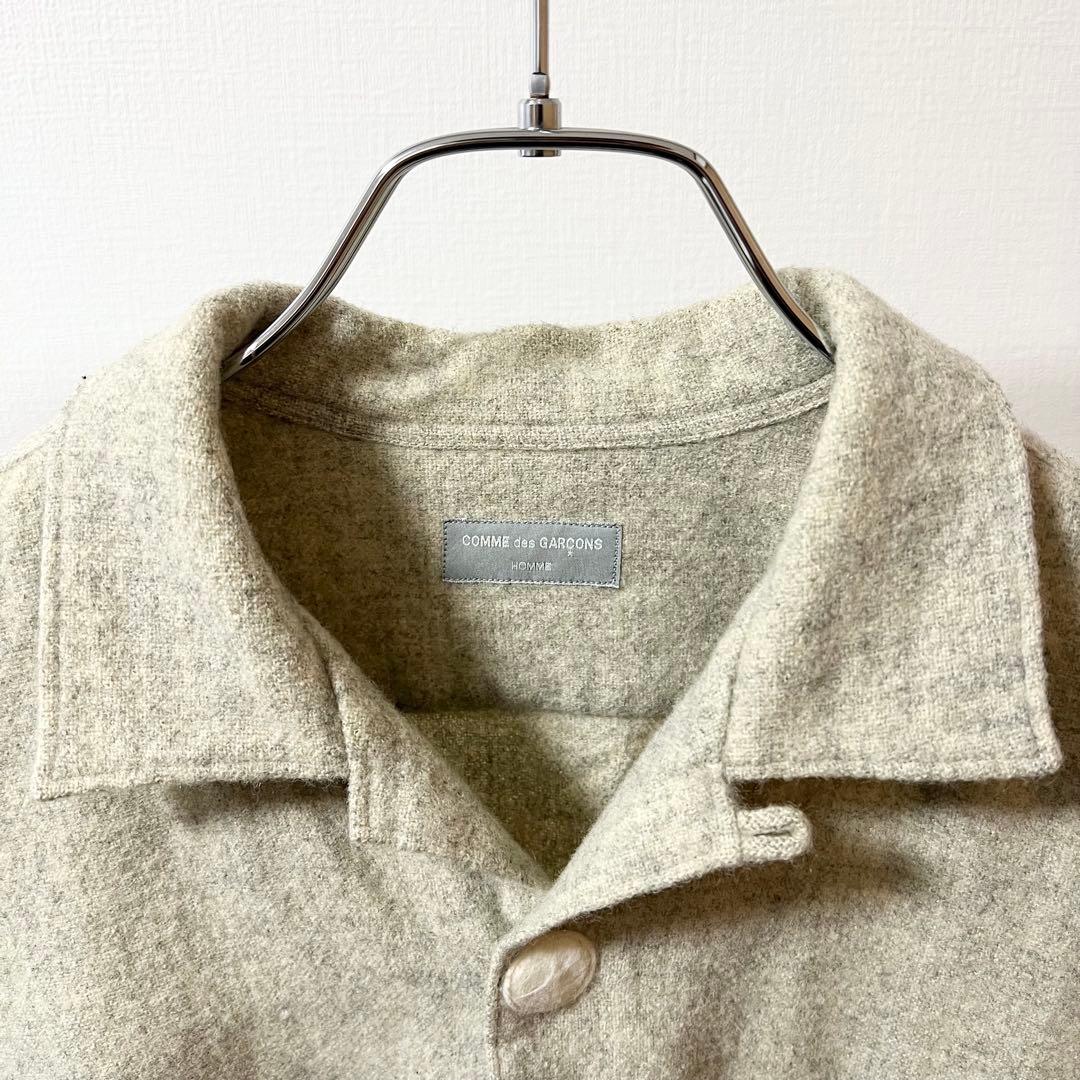 90’s コムデギャルソンオム 田中オム 開襟ウールシャツ オフホワイト