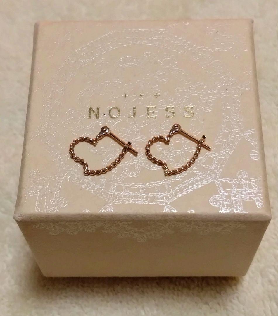 NOJESS　ハートフープピアスK10