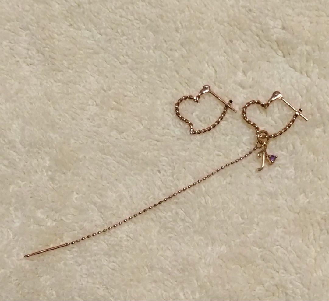 NOJESS　ハートフープピアスK10