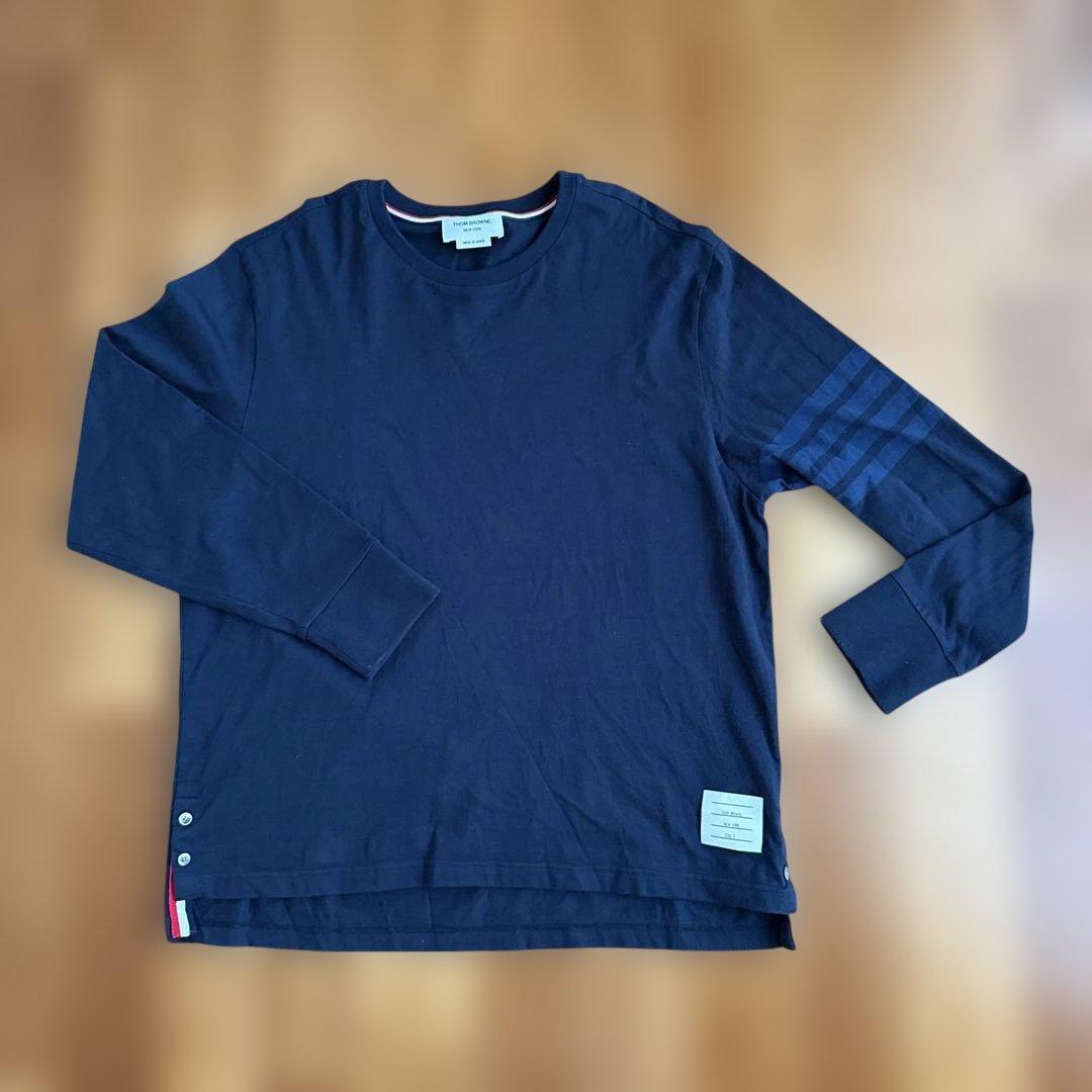 【美品】Thom Browneトムブラウン ネイビー長袖カットソーサイズ3