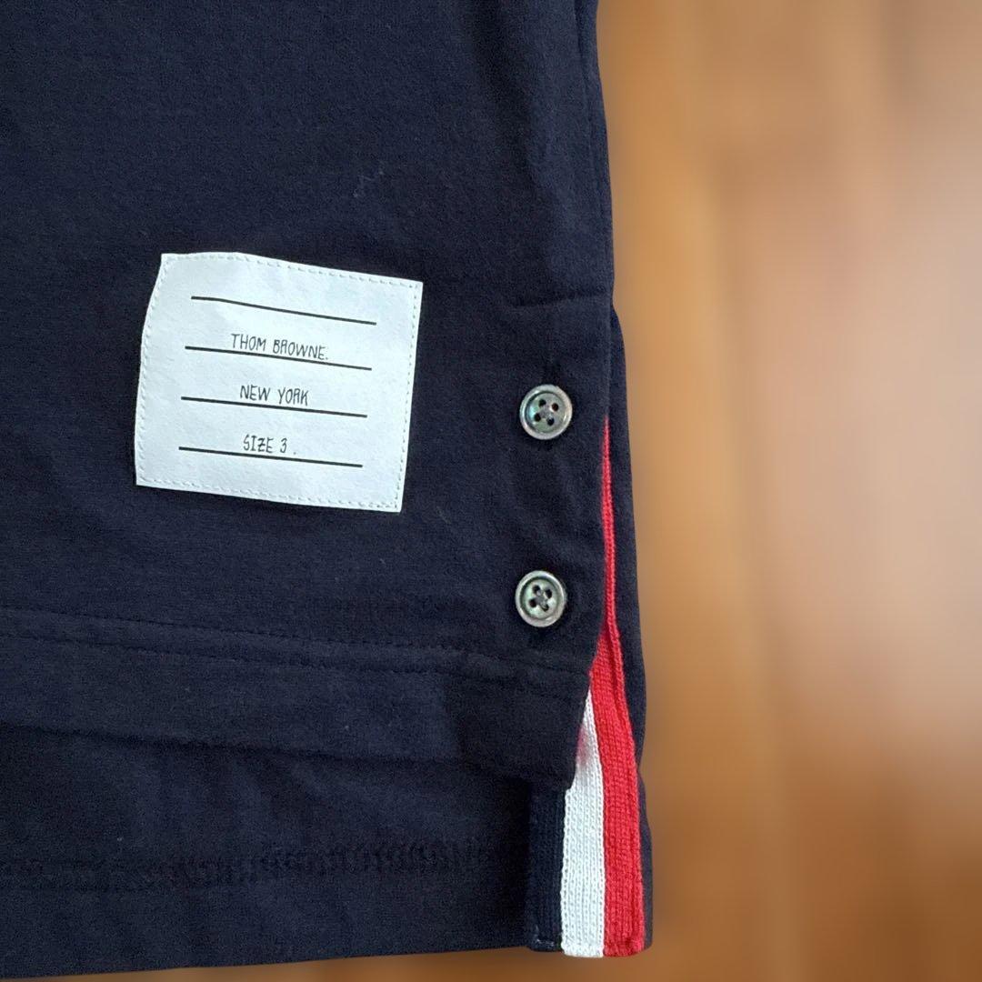 【美品】Thom Browneトムブラウン ネイビー長袖カットソーサイズ3