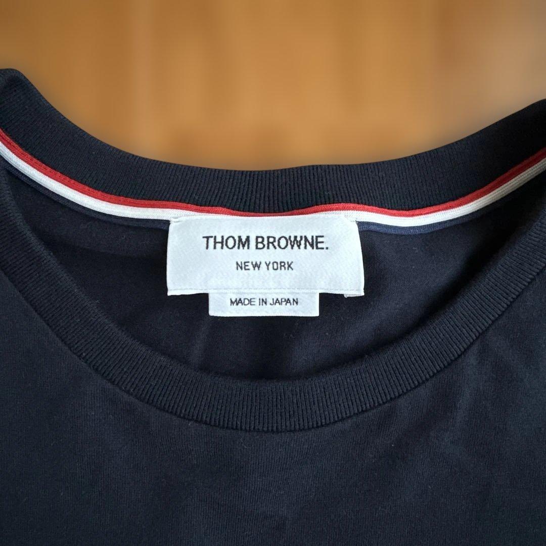 【美品】Thom Browneトムブラウン ネイビー長袖カットソーサイズ3