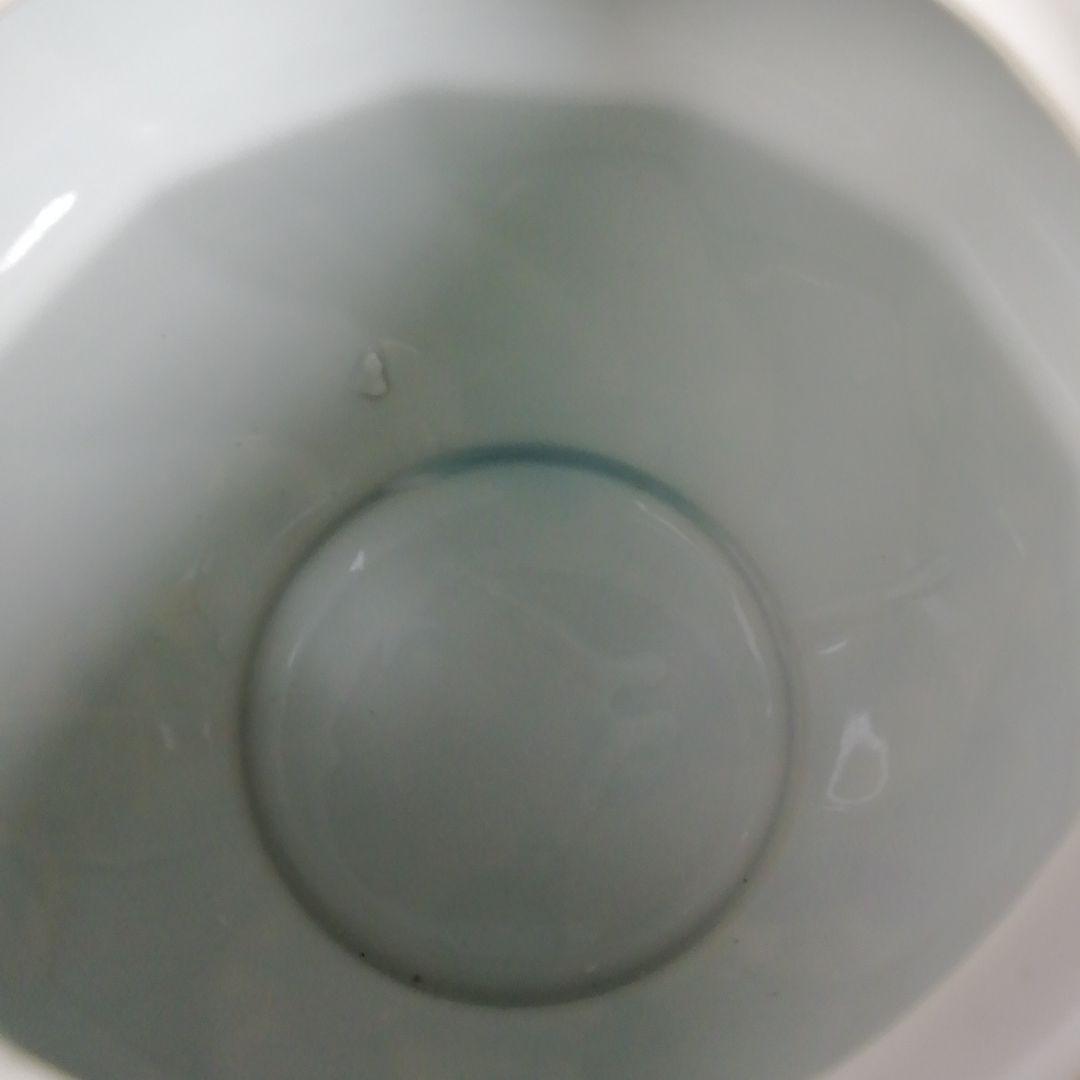 Ｗ２３４　水指　『染付　腰捻　水指』『塗替蓋付』『加藤郷山 造』　共箱　茶道具