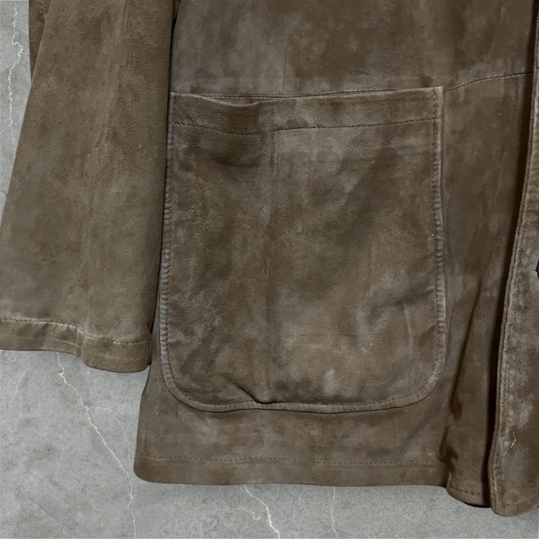 至高の一着。70sヴィンテージ イタリア製 リアルスエードレザーコート 茶 L