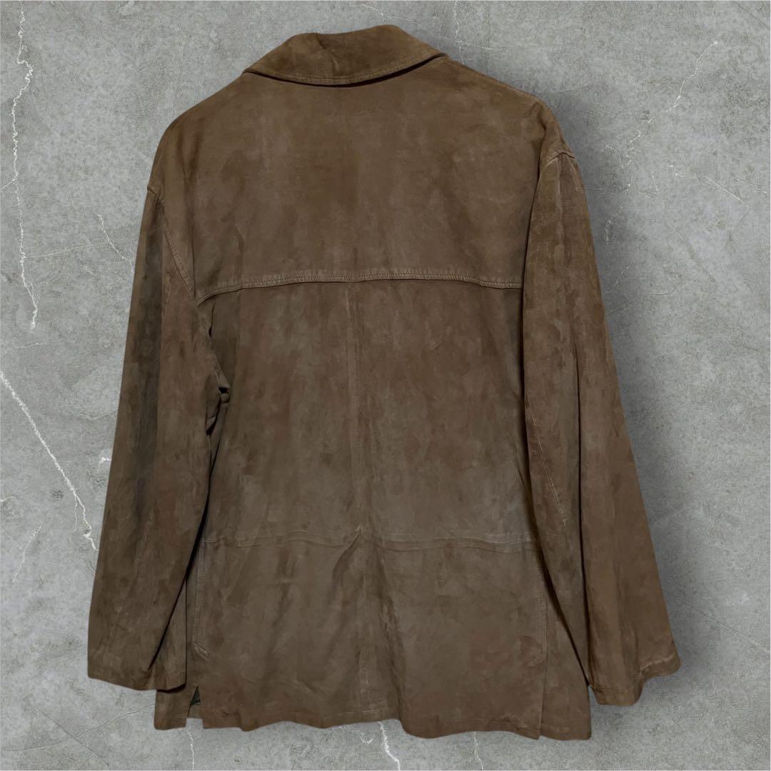 至高の一着。70sヴィンテージ イタリア製 リアルスエードレザーコート 茶 L