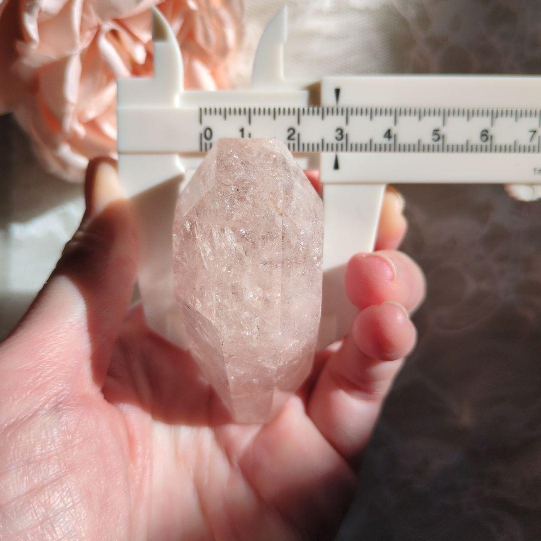 ① ♡ピンクアゼツライト（通称） ピンククリアクォーツ♡カクカクハート
