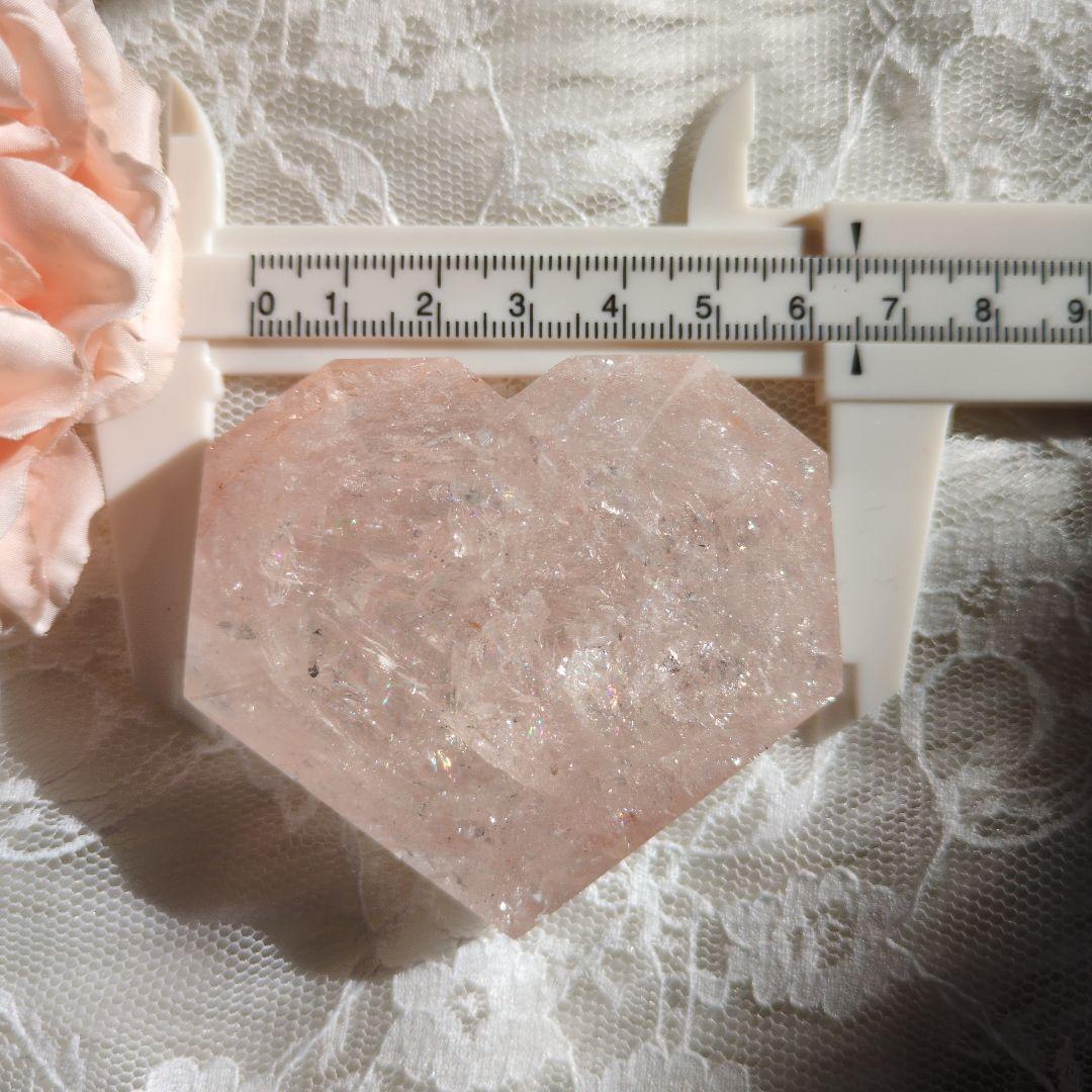 ① ♡ピンクアゼツライト（通称） ピンククリアクォーツ♡カクカクハート
