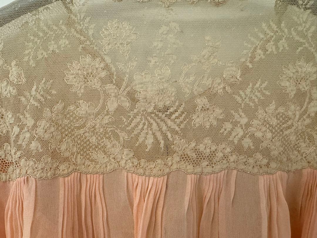 【antique】1830〜1940's France 半袖 レース ブラウス