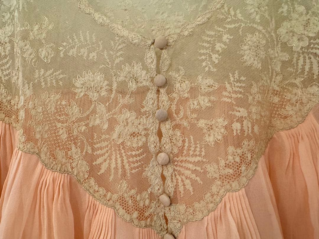 【antique】1830〜1940's France 半袖 レース ブラウス