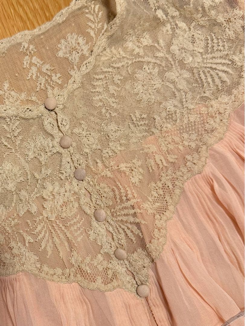 【antique】1830〜1940's France 半袖 レース ブラウス