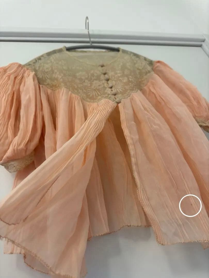 【antique】1830〜1940's France 半袖 レース ブラウス