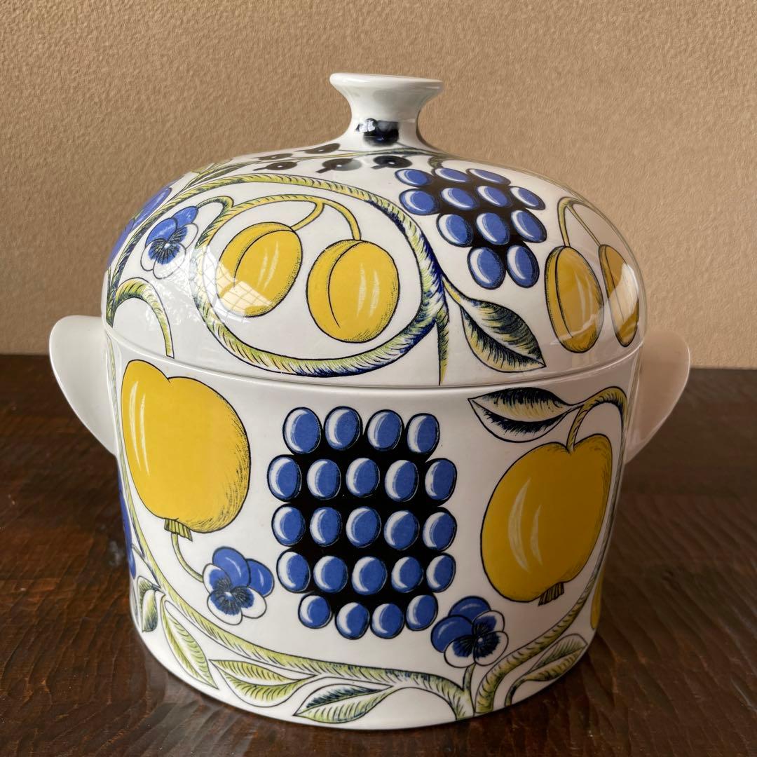 アラビア　オールドパラティッシ　蓋取っ手付きジャー