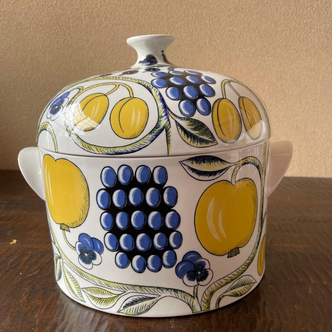 アラビア　オールドパラティッシ　蓋取っ手付きジャー