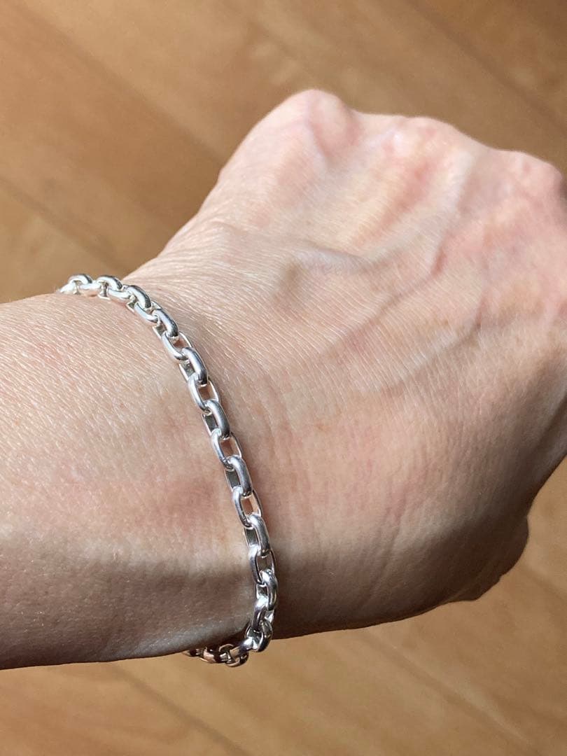 silver925ブレスレット長小豆