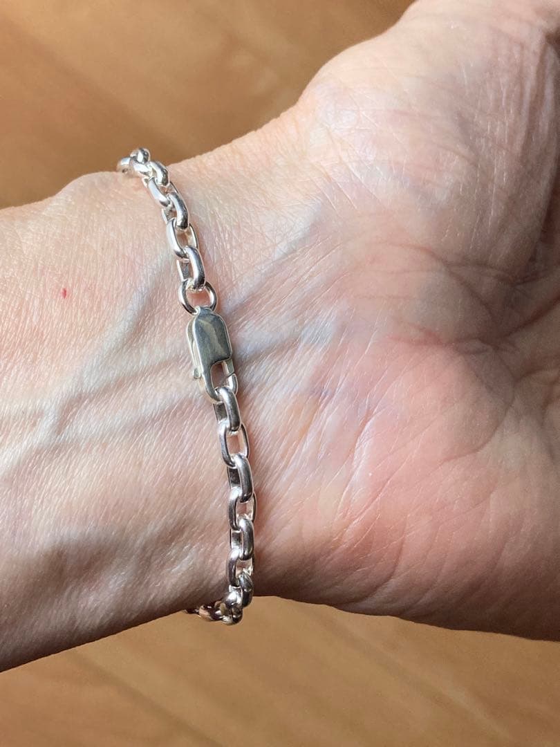 silver925ブレスレット長小豆