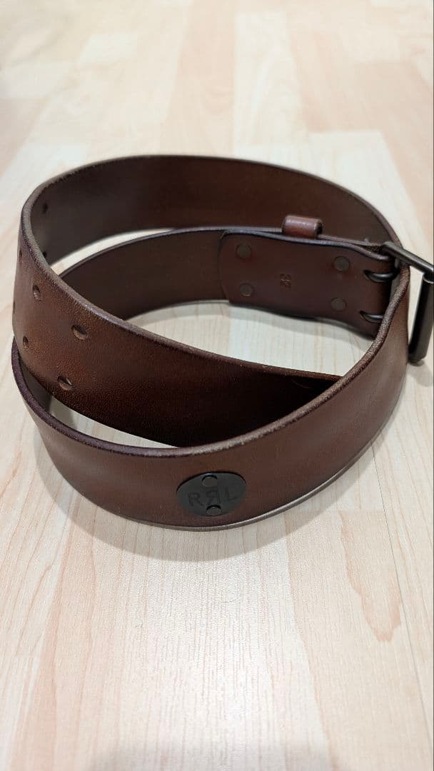 ​【極太4.7cm】RRL レザーベルト 32 ダブルアールエル