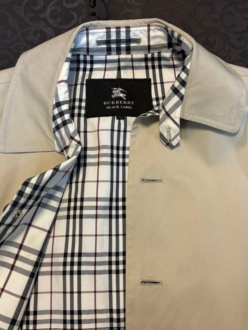 美品 バーバリーブラックレーベル トレンチコート　Lサイズ