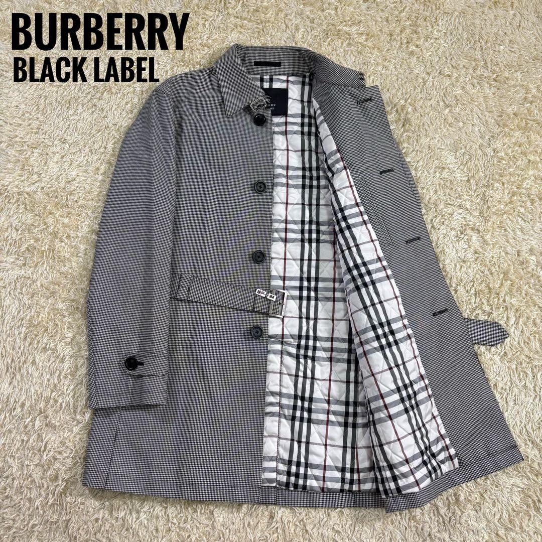 バーバリーブラックレーベル　千鳥格子　ノバチェック　ベルト　キルティング