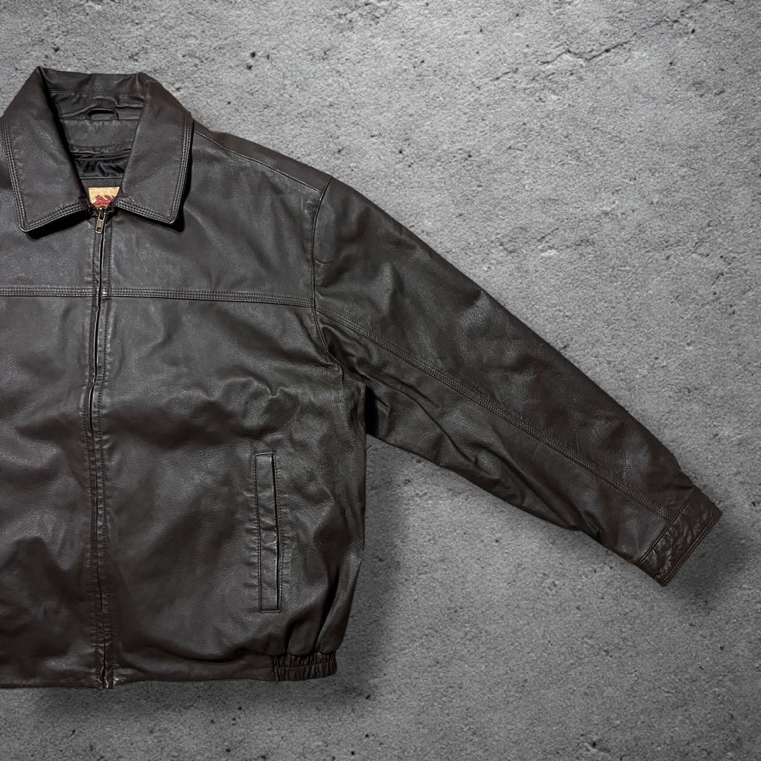 コマカツ短丈レザードリズラーXLブラウンキルティングライナーA2フライト本