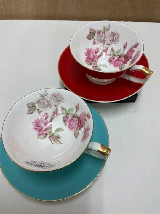 エインズレイ  エリザベスレッド&ターコイズ　箱付き