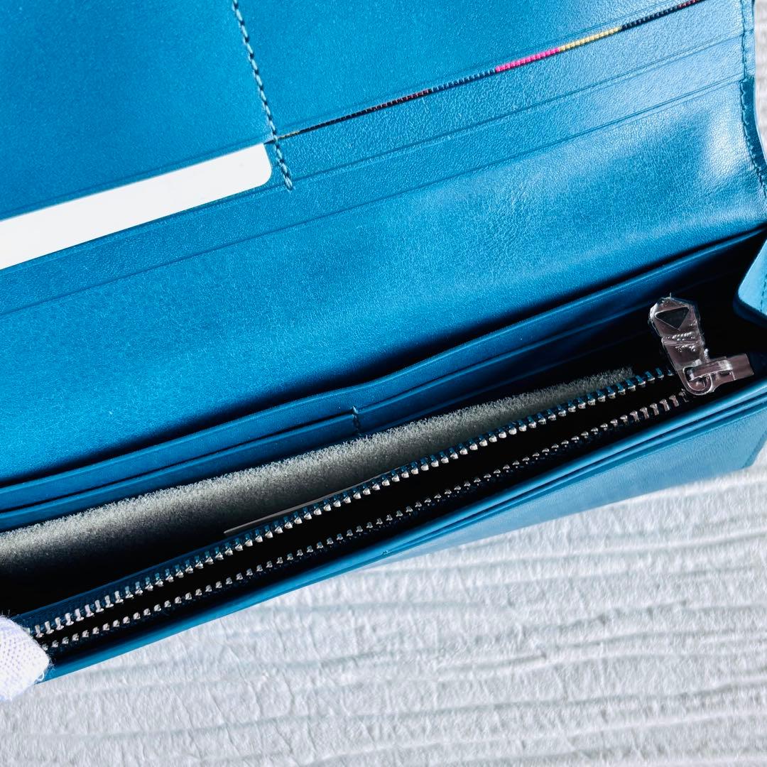 【未使用品】ポールスミス Paul Smith長財布 本革　ターコイズ　ブルー